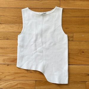 Cedric Charlier White Asymmetric Hem Tank Top